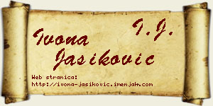 Ivona Jasiković vizit kartica